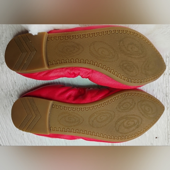 Leather ABUSA Ballet Flat Shoes Loafers Woman Sz 8.5" Salmon Color Point Toes - Picture 3 of 12